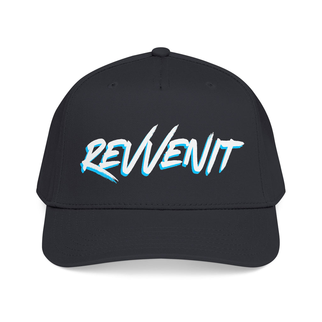 Revvenit Script Baseball Cap — Retro Cyan Outline Hat