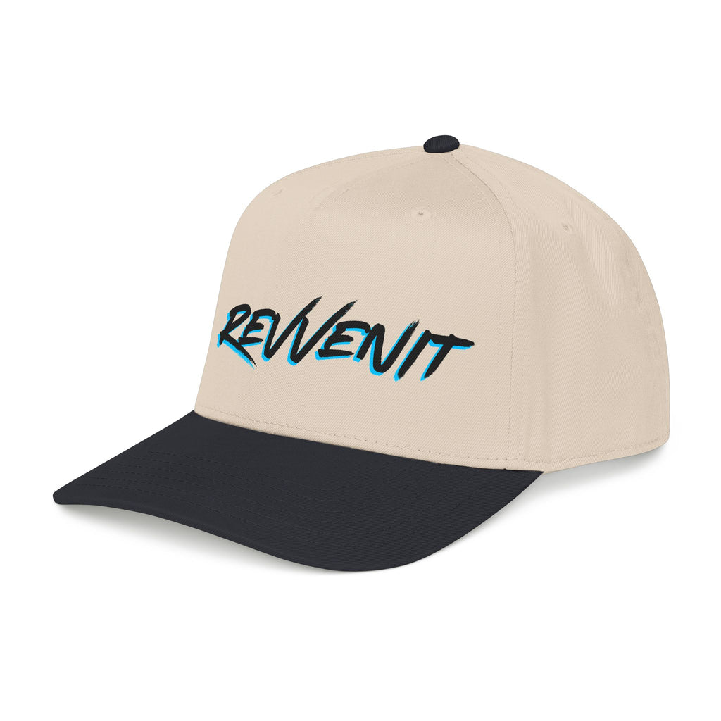 Revvenit Script Baseball Cap — Retro Cyan Outline Hat