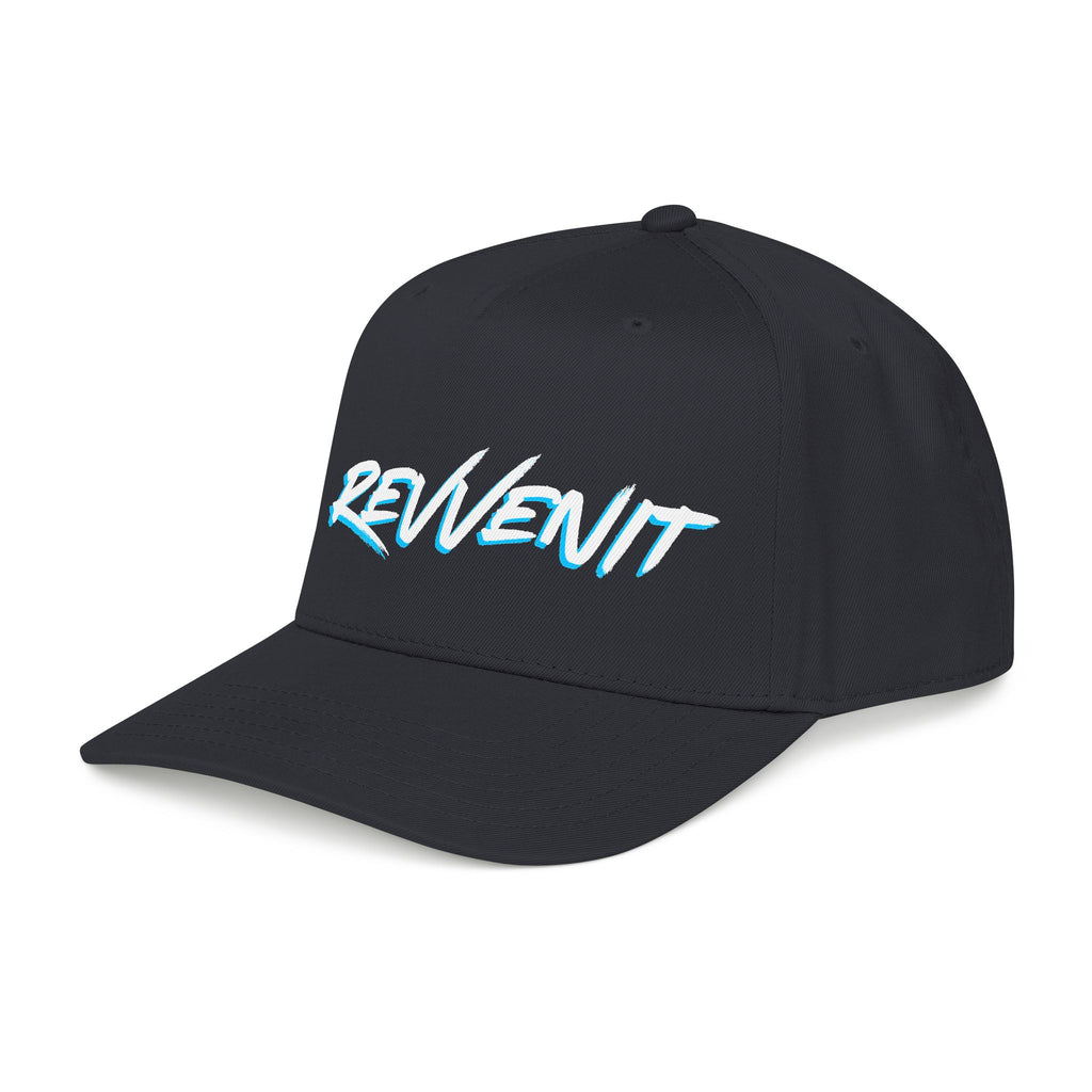 Revvenit Script Baseball Cap — Retro Cyan Outline Hat
